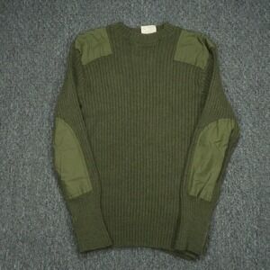USMC Sweater Men Small Green Wool Command Crew Jumper Military VTG